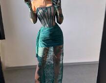 Мереживна сукня максі з рукавичками  | PUSHKA SHOP