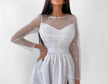 Блестящее платье-макси с голографическими блёстками Блестящее платье-макси с голографическими блёстками | PUSHKA SHOP