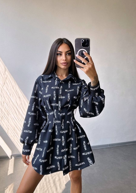 Приталена сорочка з принтом | PUSHKA SHOP