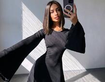 Трикотажна сукня зі шнурівкою на спинці    | PUSHKA SHOP