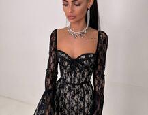 Мереживна сукня максі з чашечками    | PUSHKA SHOP