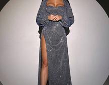 Сяючий комплект: корсет  + спідниця  максі з драпіруванням | PUSHKA SHOP