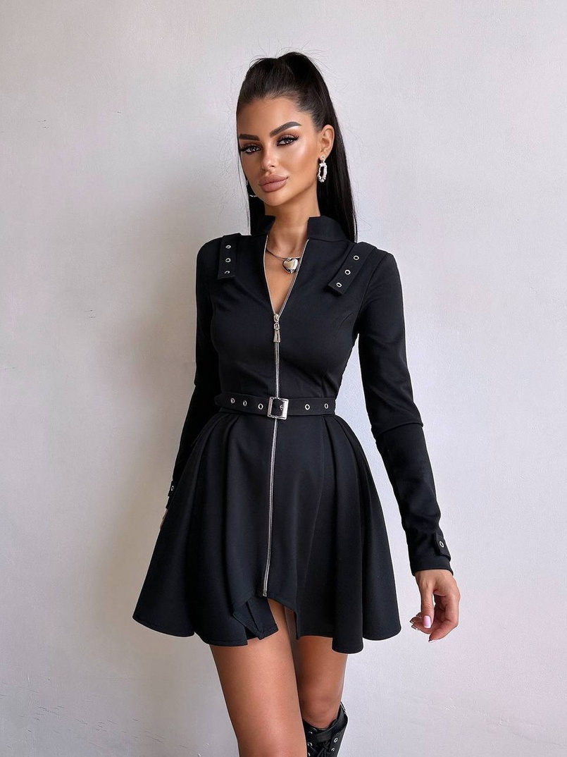 Сукня з пишною спідницею і поясом Сукня з пишною спідницею і поясом | PUSHKA SHOP