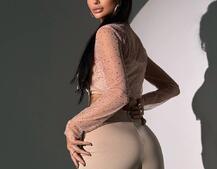 Комплект: топ + штани із сіткою зі стразами Комплект: топ + штани із сіткою зі стразами | PUSHKA SHOP