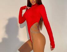 Боди, декорированный цепочками Боди, декорированный цепочками | PUSHKA SHOP