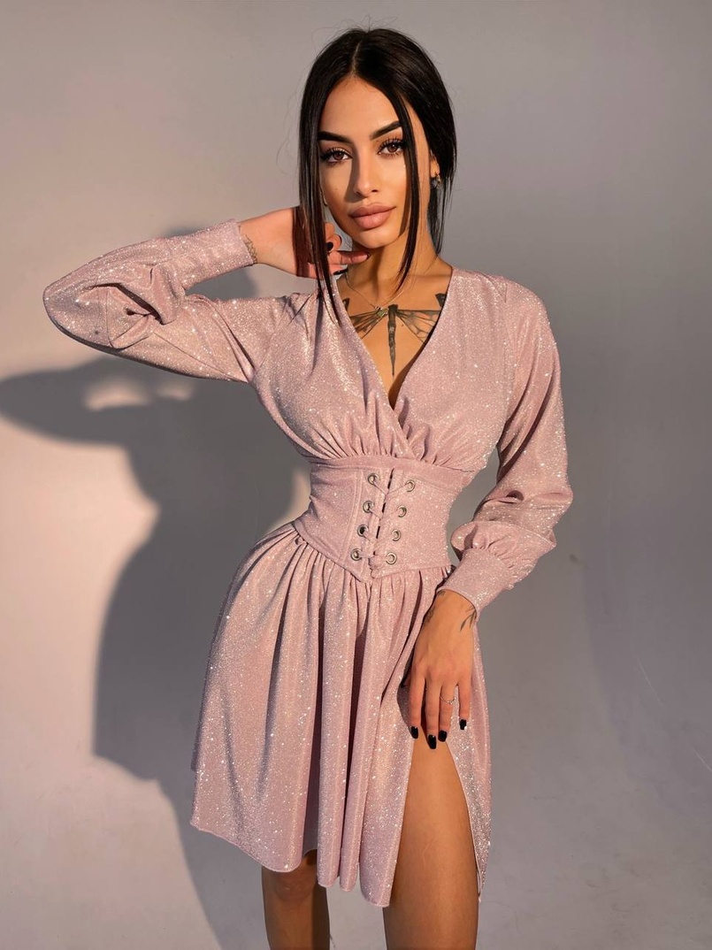 Блискуча сукня з корсетом | PUSHKA SHOP