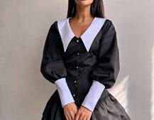 Котонова сукня з рюшами на гудзиках зі шнурівкою на спинці | PUSHKA SHOP