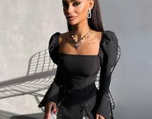 Сукня з об'ємними рукавами + спідниця з воланами Сукня з об'ємними рукавами + спідниця з воланами | PUSHKA SHOP