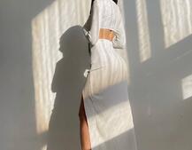 Трикотажный комплект: топ с чашечками push up + юбка миди с разрезом Трикотажный комплект: топ с чашечками push up + юбка миди с разрезом | PUSHKA SHOP