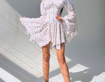 Сукня асиметричного крою з розкльошеними рукавами + корсет декорований стразами Ручна робота Сукня асиметричного крою з розкльошеними рукавами + корсет декорований стразами Ручна робота | PUSHKA SHOP