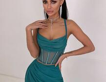 Комплект: корсет декорований стразами + спідниця максі  | PUSHKA SHOP