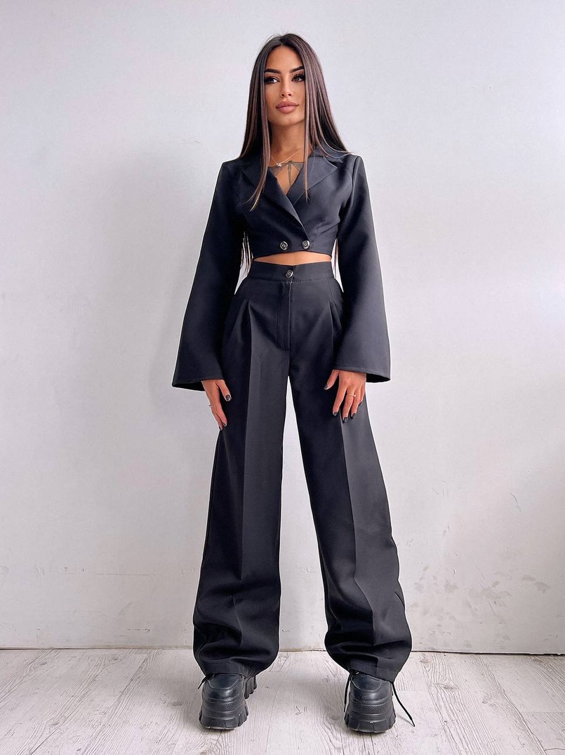 Брючный костюм с широкими штанами  | PUSHKA SHOP