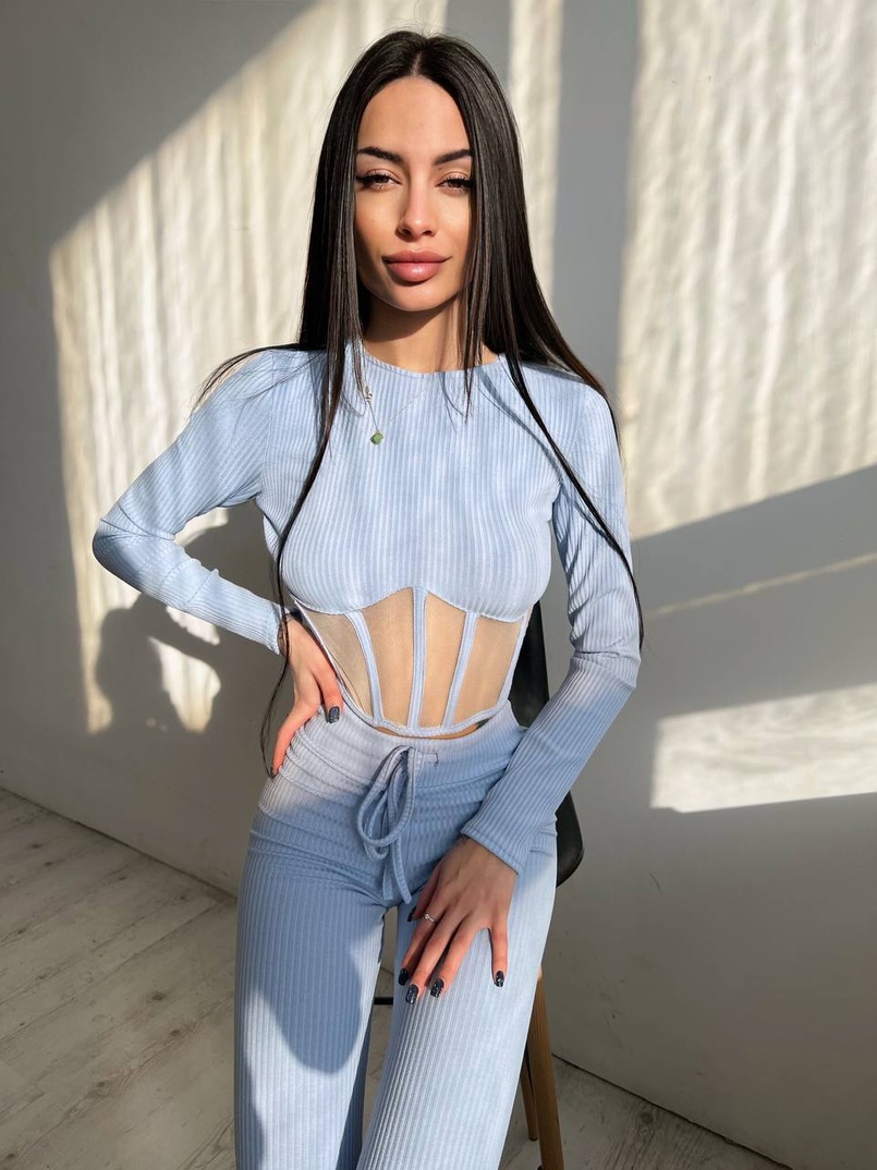 Трикотажний комплект: корсетний топ + легінси | PUSHKA SHOP