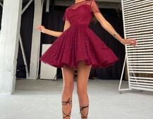 Платье-мини с голографическими блестками Платье-мини с голографическими блестками | PUSHKA SHOP