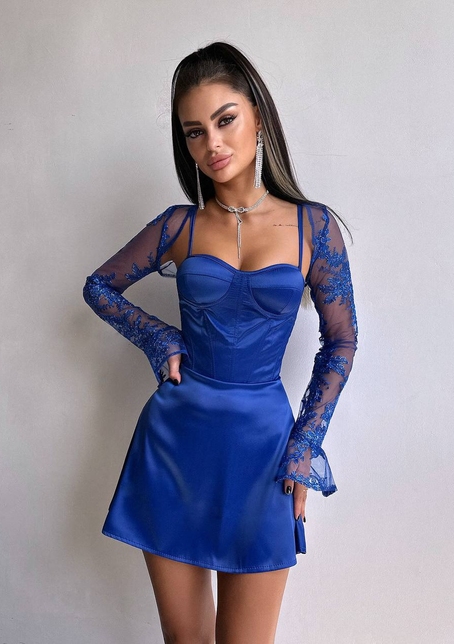 Атласна корсетна сукня-бюстьє + мереживне болеро | PUSHKA SHOP