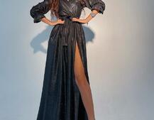 Блестящее платье макси с разрезом Блестящее платье макси с разрезом | PUSHKA SHOP