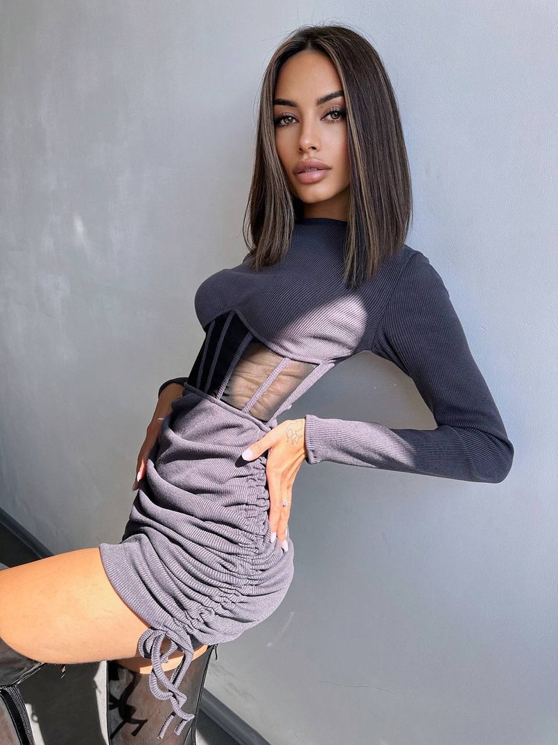 Сукня-міні  з елементами корсету  Довжину спідниці можна регулювати  | PUSHKA SHOP