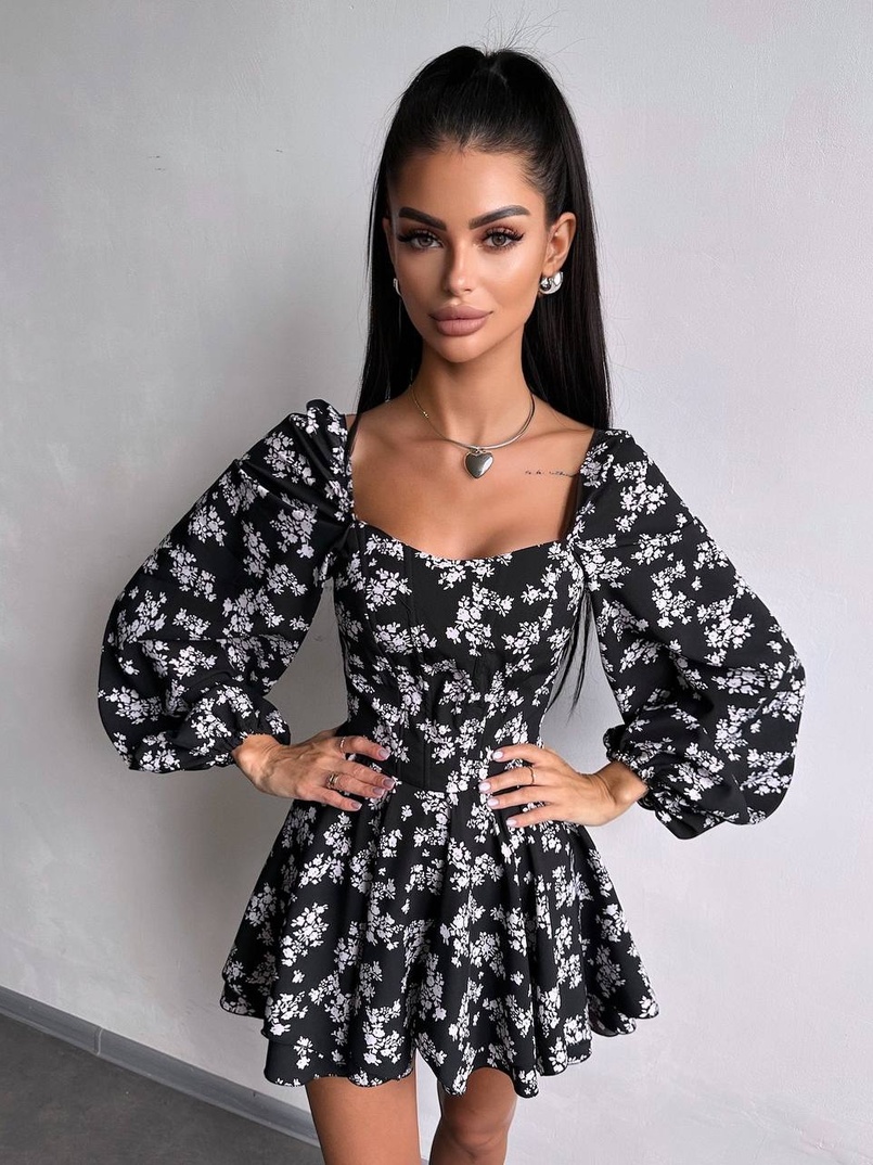 Корсетна сукня з подвійною спідницею  | PUSHKA SHOP