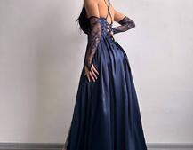 Атласний комплект: корсет + спідниця максі  | PUSHKA SHOP