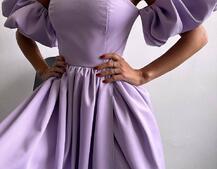 Сукня максі з розрізом на спідниці та об’ємними рукавами Сукня максі з розрізом на спідниці та об’ємними рукавами | PUSHKA SHOP