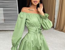 Платье из хлопка в комплекте с корсетом  Платье из хлопка в комплекте с корсетом  | PUSHKA SHOP