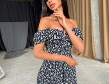 Цветочное платье макси с разрезом  Цветочное платье макси с разрезом  | PUSHKA SHOP