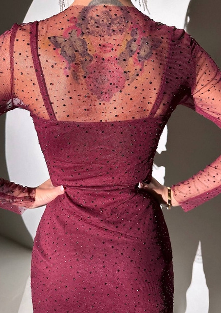 Сукня міні з сяючими стразами | PUSHKA SHOP