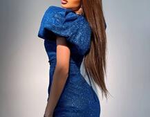 Блестящее платье с объемными рукавами Блестящее платье с объемными рукавами | PUSHKA SHOP