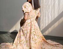 Сукня- міді  з квітковим принтом | PUSHKA SHOP