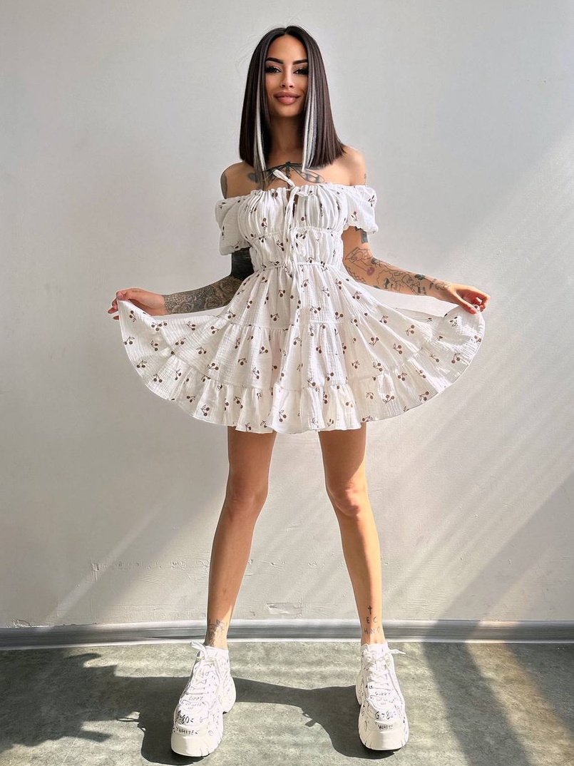 Муслинова сукня з принтом  | PUSHKA SHOP