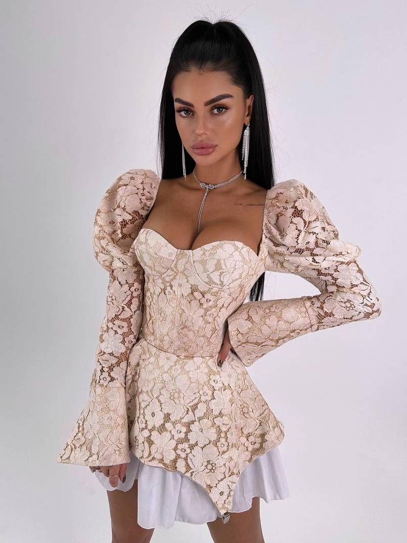 Мереживна сукня з чашечками  | PUSHKA SHOP