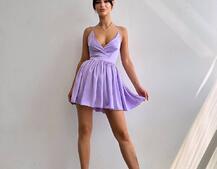 Шовкова сукня з пишною спідницею та шнурівкою на спинці | PUSHKA SHOP