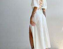 Улюблена сукня міді зі шнурівкою на спинці в нових кольорах Улюблена сукня міді зі шнурівкою на спинці в нових кольорах | PUSHKA SHOP