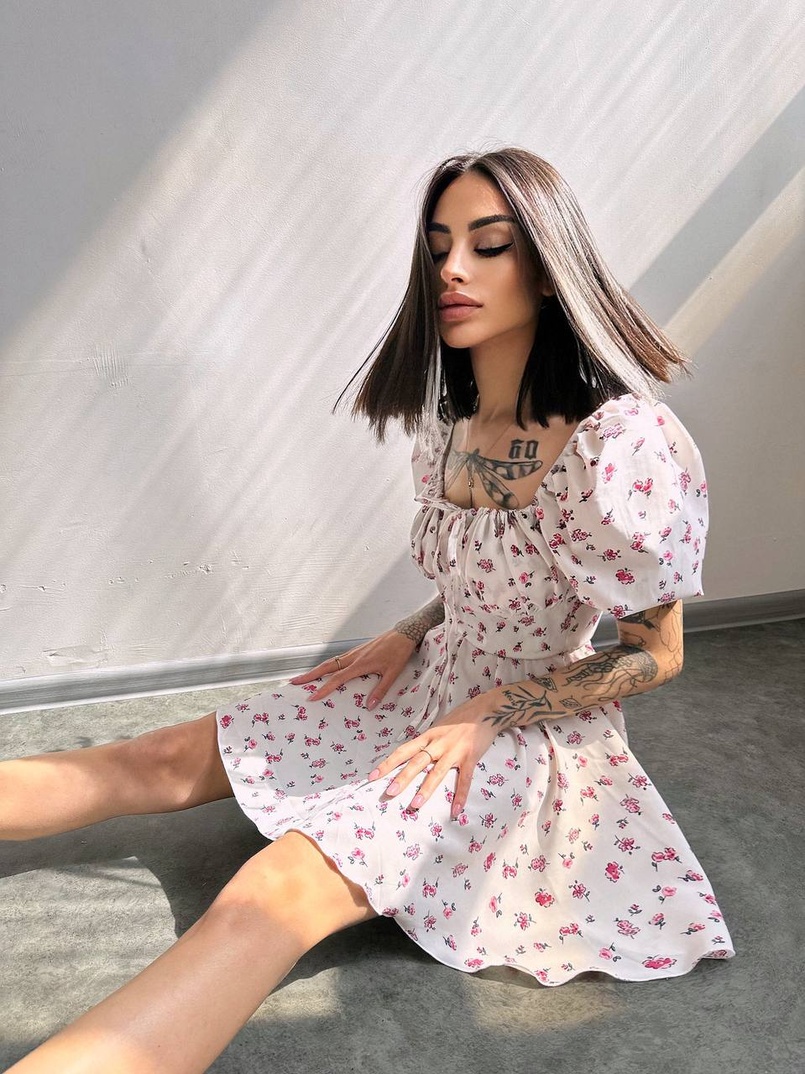 Сукня- міні у квітковий принт Сукня- міні у квітковий принт | PUSHKA SHOP