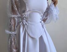 Сукня з корсетом декорована мереживом  | PUSHKA SHOP