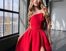 Сукня максі  з розрізом на спідниці  | PUSHKA SHOP