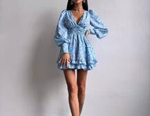 Сукня міні з пишною спідницею та драпіруванням на талії | PUSHKA SHOP