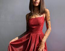 Сяюча сукня максі зі шнурівкою на спинці Сяюча сукня максі зі шнурівкою на спинці | PUSHKA SHOP