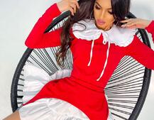 Трикотажное платье со съемным воротничком и подъюбником Трикотажное платье со съемным воротничком и подъюбником | PUSHKA SHOP