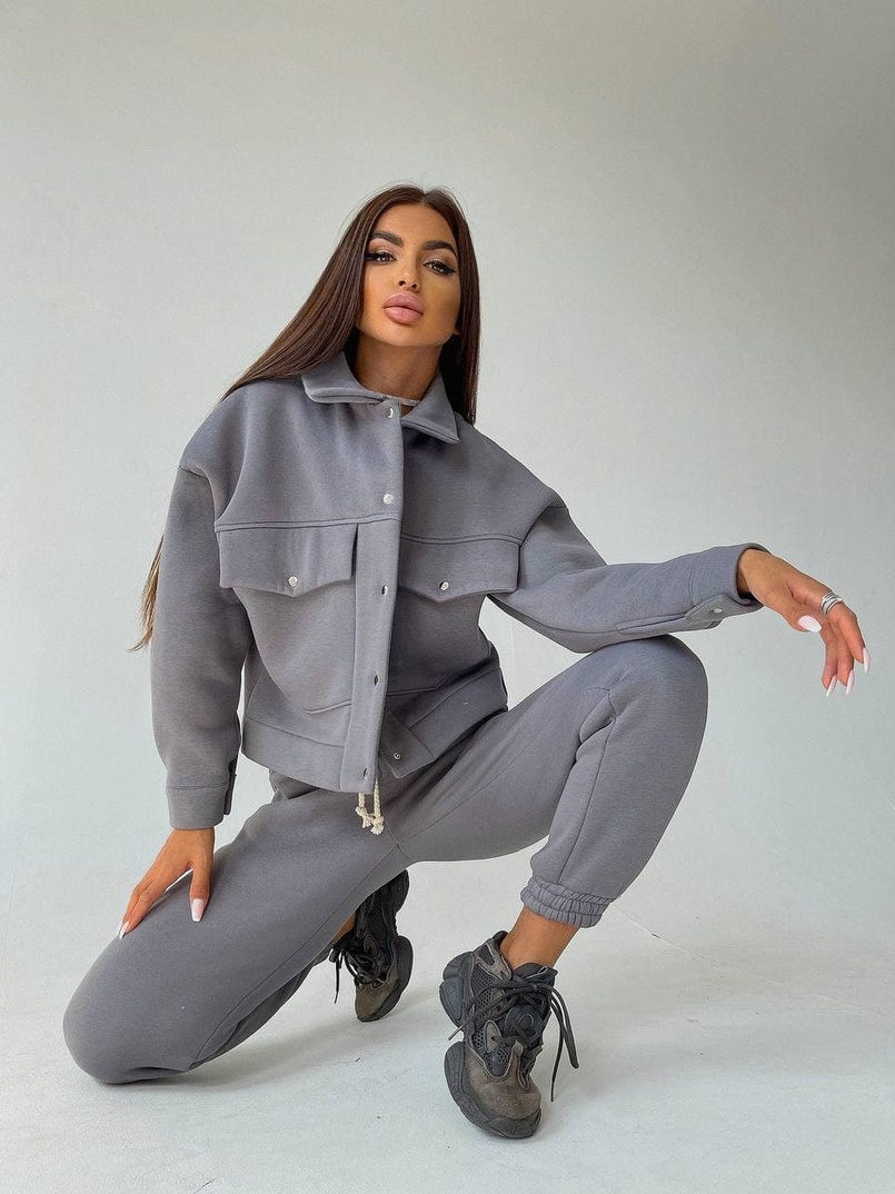 Комплект: тёплая рубашка на кнопках + джоггеры  Комплект: тёплая рубашка на кнопках + джоггеры  | PUSHKA SHOP