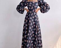 Сукня зі шнурівкою по спинці та розрізом на спідниці | PUSHKA SHOP