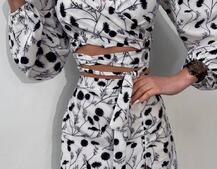 Комплект: топ із зав'язками на талії + спідниця міді з розрізом Комплект: топ із зав'язками на талії + спідниця міді з розрізом | PUSHKA SHOP