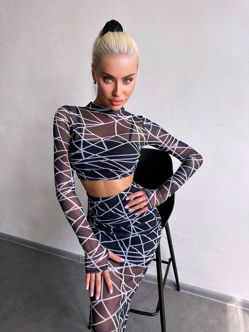 Комплект: топ + спідниця міді   Комплект: топ + спідниця міді   | PUSHKA SHOP