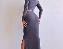 Трикотажний комплект: топ з елементами корсету та спідниця з розрізами Трикотажний комплект: топ з елементами корсету та спідниця з розрізами | PUSHKA SHOP