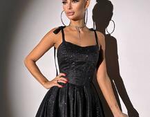 Блискуча корсетна сукня з пишною подвійною спідницею | PUSHKA SHOP