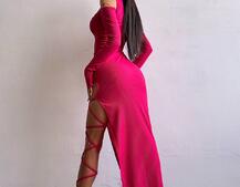 Трикотажна сукня з зав’язкою на ніжку Трикотажна сукня з зав’язкою на ніжку | PUSHKA SHOP