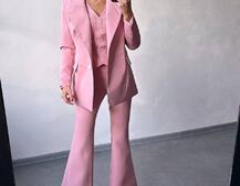 Костюм: піджак на підкладці, штани кльош+ жилет  | PUSHKA SHOP