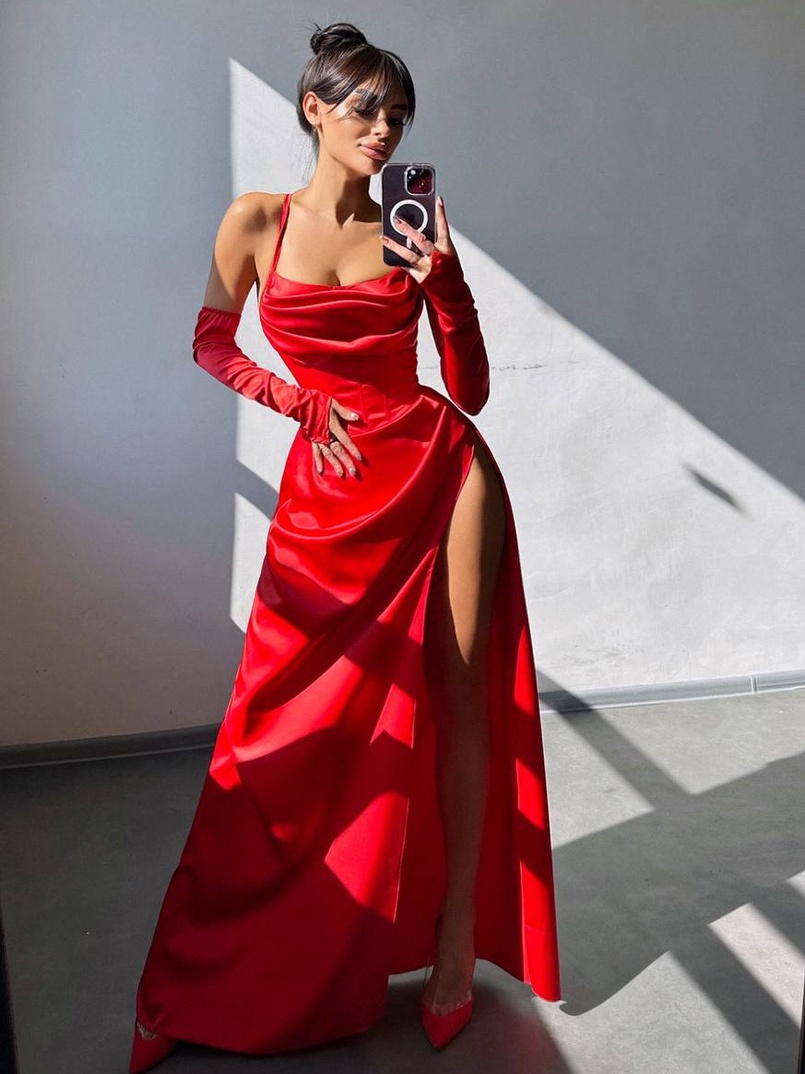 Комплект: корсет з рукавичками + спідниця максі з драпіруванням   | PUSHKA SHOP