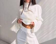 Повсякденний костюм із теплого трикотажу-рубчика Повсякденний костюм із теплого трикотажу-рубчика | PUSHKA SHOP