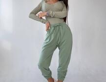 Комплект: боди с чашечками + трикотажные джоггеры  | PUSHKA SHOP